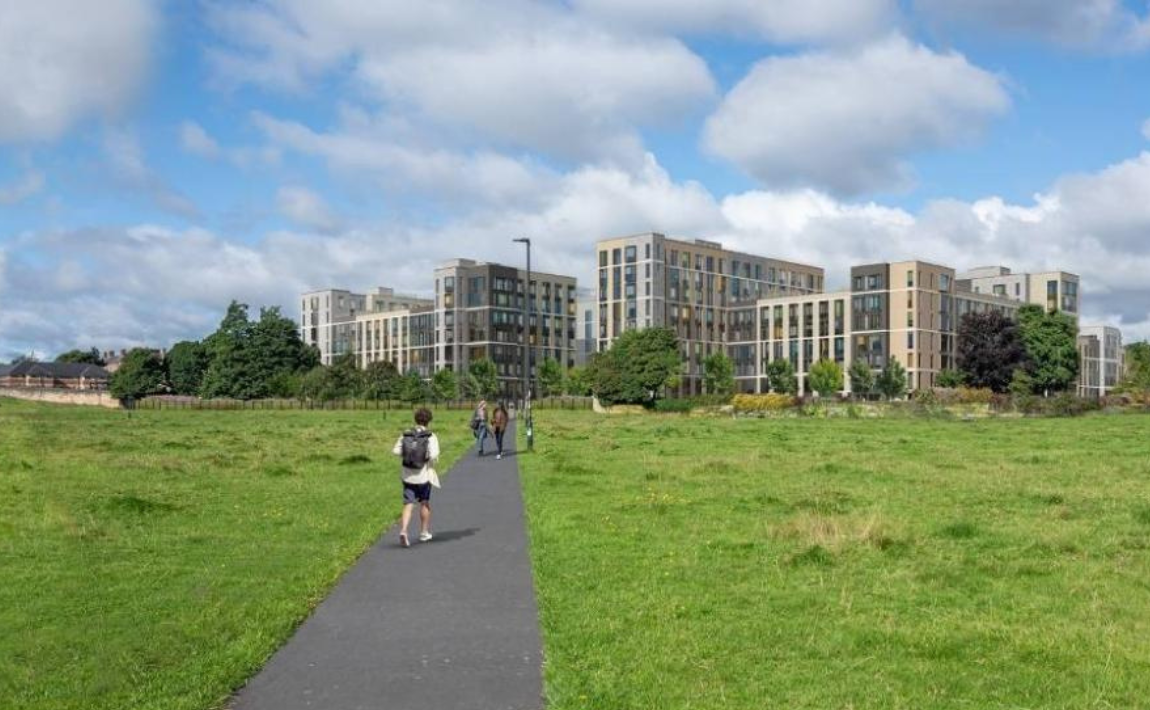 How the redevelopment might appear when viewed from Leazes Moor